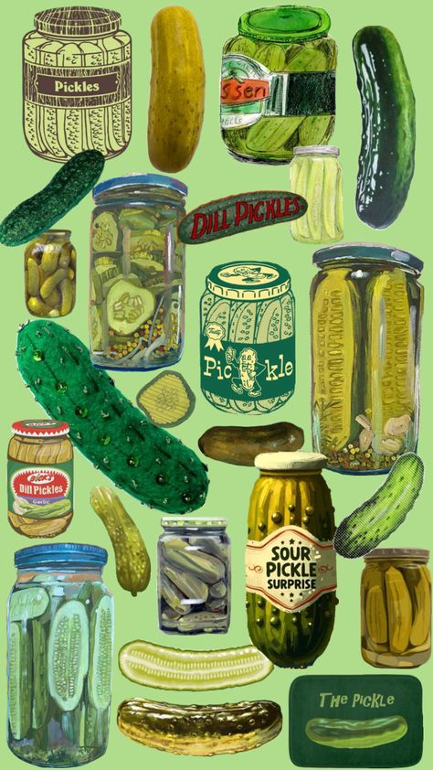 Pickle wallpaper Pickle Wallpaper, Pickle Party, Simplistic Wallpaper, Pop Art Wallpaper, Wallpaper Pattern, Aesthetic Painting, Art Collage Wall, Jolie Photo, Cellphone Wallpaper