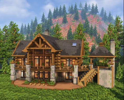 Minecraft House Ideas Survival, Simple Minecraft House, Modern Minecraft House, Chalet Minecraft, House Ideas Minecraft, Minecraft Cabin, Modern Minecraft, Survival Minecraft, Modern Minecraft Houses