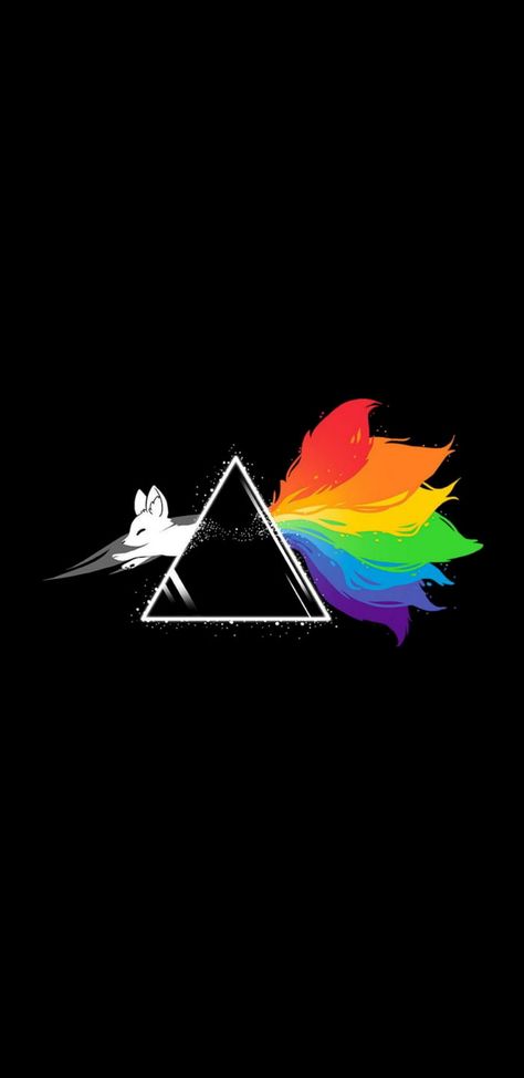 Dark Side of the Kitsune (1440x2960) - 9GAG Dark Side Of The Moon, The Dark Side, A Rainbow, Dark Side, The Moon, Flag, Moon, Rainbow, Tumblr