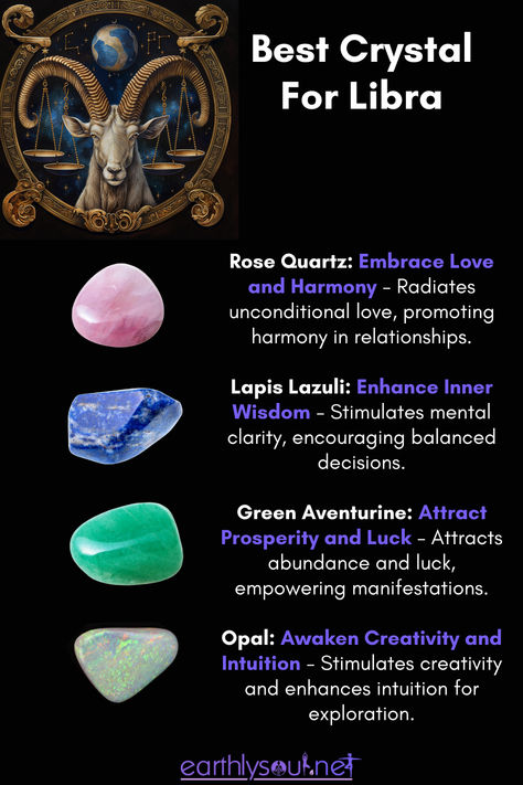 Four crystals to enhance balance and harmony for Libra Stones For Libra Zodiac, Crystal For Libra Zodiac, Crystals For Libra Zodiac Signs, Libra Crystals And Stones, Crystals For Libras, Libra Crystals, Libra Stone, Witchy Astrology, Energy Stones Crystal Healing