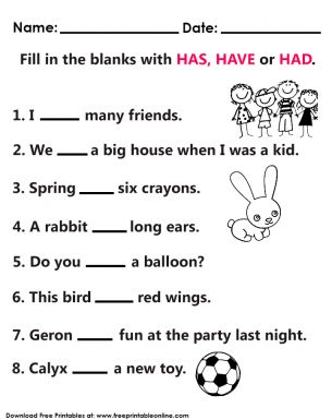 Has Have Had Worksheet Has Had Have Worksheet, Has Have Had Worksheet Class 2, Has Have Had Grammar, Have Has Had, Has Have Had Worksheet Grade 3, Grammer Sheets Grade 3, Has Have Had Worksheets, Has Have Worksheets, Had Worksheet