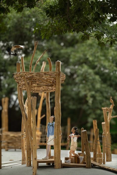 CR LAND·Park Lane Complex “Treetopia Park” by Antao Group – mooool Nature Lessons, Natural Architecture, Children Park, Natural Playground, Playground Design, Urban Nature, Safari Park, Forest Garden, Nature Play