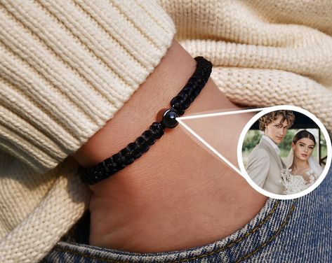 Buy Photo Bracelet Couples Bracelet Projection Bracelet Online in India - Etsy Boyfriend Bracelet, Photo Projection Bracelet, Unique Beaded Bracelet, Bracelet Couples, Circle Photo, Bracelet For Him, Gifts Forbest Friend, Braided Rope Bracelet, Bracelets For Boyfriend