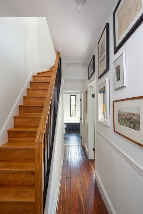 Photo 16 of 22 in Before & After: A Philadelphia Architect Opens Up Her Historic Row House - Dwell Small Row House Design, Piano Room Decor, Baltimore House, Row House Design, Row Home, House Extension Design, Pine Floors, Row House, Bedroom Layouts