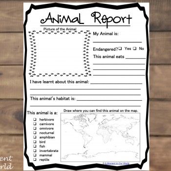 FREE Animal Report Form Animal Report Template, Human Body Unit Study, Animal Report, Free Homeschool Printables, Cursive Practice, Homeschool Freebies, Literacy Lessons, Research Skills, Report Writing