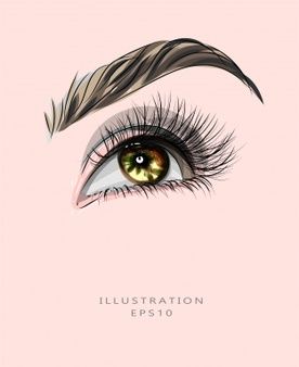 Beautiful young woman face. fashion sketch illustration | Premium Vector Lash Illustration, Eyelash Logo, Perfect Eyelashes, Eyelash Extentions, Lash Room, Eyelash Lift, Lashes Logo, Brow Lash, Beauty Studio