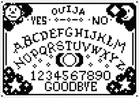 C2C Corner to corner crochet pattern for ouija board style blanket - includes chart on 6 pages and chart on 1 page Blanket Corner, Corner To Corner Crochet Pattern, Crochet C2c Pattern, Corner Crochet, Hello Goodbye, Corner To Corner Crochet, Pixel Art Templates, Pattern Blanket, Chart Pattern