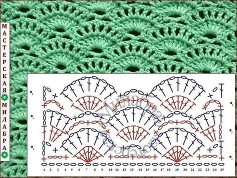 Loop Stitch Crochet, Crochet Shell Pattern, Crochet Granny Square Tutorial, 100 Crochet Stitches, Crochet Shell, Crochet Symbols, Crochet Shell Stitch, Crochet Stitches Free, Crochet Motif Patterns