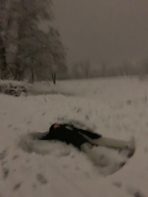 Snow angel making a snow angel with friends Snow Photos Aesthetic, Laying In Snow Aesthetic, Snow Angels Aesthetic, Playing In Snow Aesthetic, Playing In The Snow Aesthetic, Aestethic Making Out, Falling Angel Aesthetic, Girl In Snow Aesthetic, Winter Grunge Aesthetic