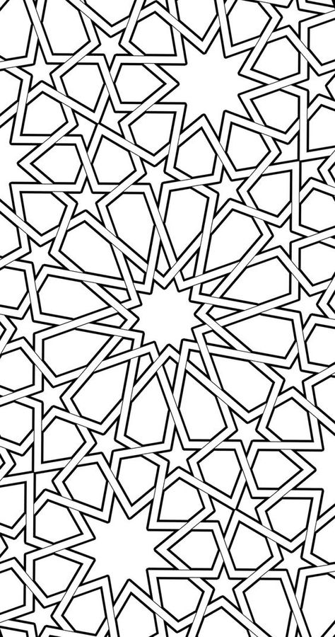 Moroccan Design Pattern Islamic Art, Islamic Geometric Pattern Design, Islamic Geometry Pattern, Islamic Coloring Pages, Islamic Geometric Art, Islamic Patterns Geometric, Moorish Pattern, Arabic Pattern Design, Islamic Geometric Pattern