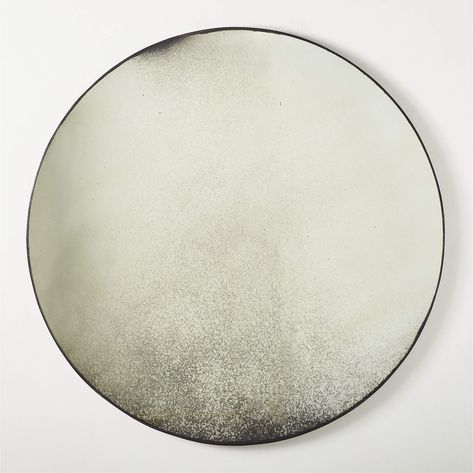 Clooney Antiqued Round Wall Mirror 48" + Reviews | CB2 Antique Floor Mirror, Oversized Round Mirror, Round Brass Mirror, Floor Length Mirror, Large Round Mirror, Leather Mirror, Mantel Mirrors, Gold Mirror Wall, Rattan Mirror