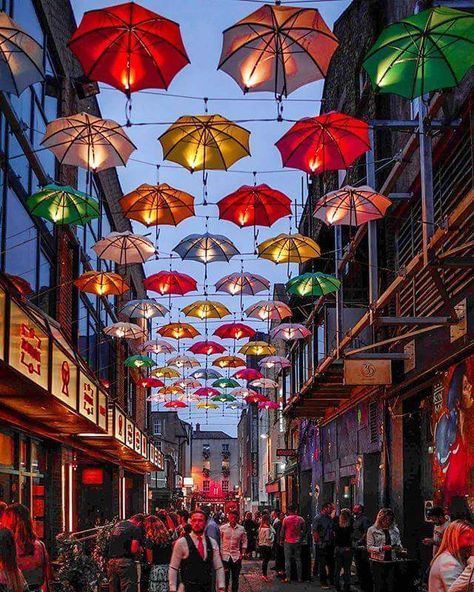 Anne's Lane, Dublin City, Ireland Dublin City Aesthetic, Dublin Ireland Aesthetic, Dublin Aesthetic, Umbrella Street, Ireland Aesthetic, Dublin Street, Ireland Road Trip, Dublin Travel, Dublin City