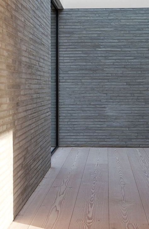 Vincent Van Duysen, Modernist House, Grey Brick, Brick Walls, Material Palette, Materials And Textures, Timber Flooring, Brick And Stone, Brickwork