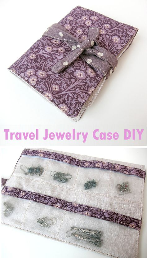 Earring Travel Storage Diy, Diy Jewelry Travel Organizer, Diy Jewelry Pouch, Diy Travel Jewelry Case, Jewelry Bags Diy Pouch Tutorial, Diy Jewelry Travel Case, Diy Jewellery Pouch, Diy Jewelry Case, Dnd Bag