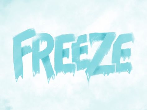 Freeze Logo - Wordmark winter snow frozen texture blue cold ice freeze type typography procreate Ice Letters, Snow Typography, Texture Typography, Frozen Cartoon, Frozen Font, Ice Logo, Snow Illustration, Food Logo Design Inspiration, 3d Words