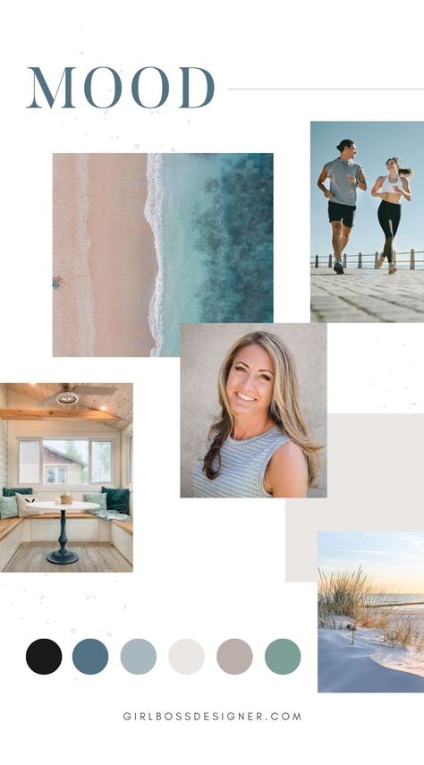 Health Coach Brand Color Palette, Beachy Color Palette, Health Coach Branding, Website Planning, Brand Boards, Diesel Brand, Showit Website Design, In Flow, Body Transformations