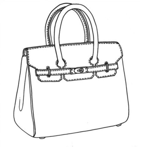 Handbag Illustration, Bag Sketch, Technical Flats, Bag Drawing, Awesome Drawing Ideas, Famous Drawing, Flat Drawings, Bag Illustration, Handbag Design