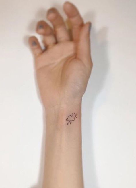 small tattoo. Tato 3d, Rain Tattoo, Minimalist Tattoo Meaning, Tato Minimal, Typography Tattoo, Tato Henna, Muster Tattoos, Cloud Tattoo, Application Iphone