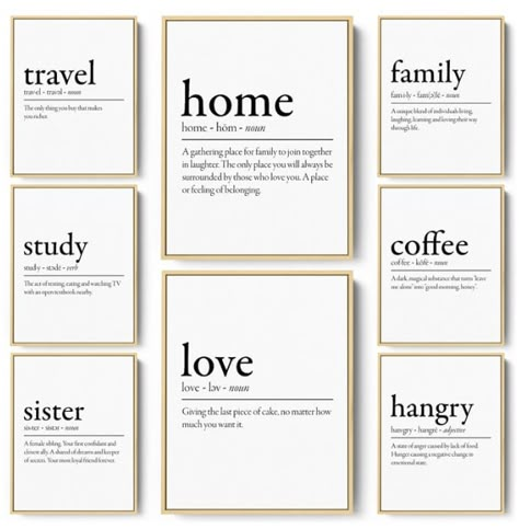 Definitions Of Words, Coffee Study, Home Images, Money Saving Mom, Large Wall Space, Word Definitions, Framed Quotes, Printable Quotes, Functional Art