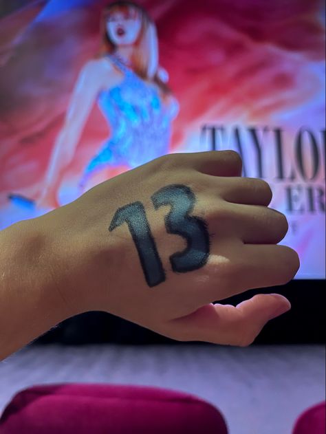 #taylorswift #13 #number #taylor #swift #theerastour #cinema #concert #music #swiftie #swifties #viral #13number #taylorswift13 #handpainting #lover #speaknow #fearless #movie #friendshipbracelet Taylor Swift Number 13, Taylor 13 On Hand, 13 On Hand Taylor Swift, Taylor Swift 13 Hand, 13 On Hand, 13 Number, Eras Outfit, Swift Outfits, Number 13