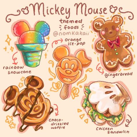 8,773 Likes, 54 Comments - kakaii🍳 (@nomkakaii) on Instagram: “continuing with the Disney theme!✨🌟💖 After doing the six fanarts challenge, I actually discovered…” Disney Food Cartoon, Mickey Mouse Waffles, Disney Food Wallpaper, Six Fanarts Challenge, Mickey Mouse Food, Mickey Waffle, Six Fanarts, Disney Themed Food, Food Wallpapers