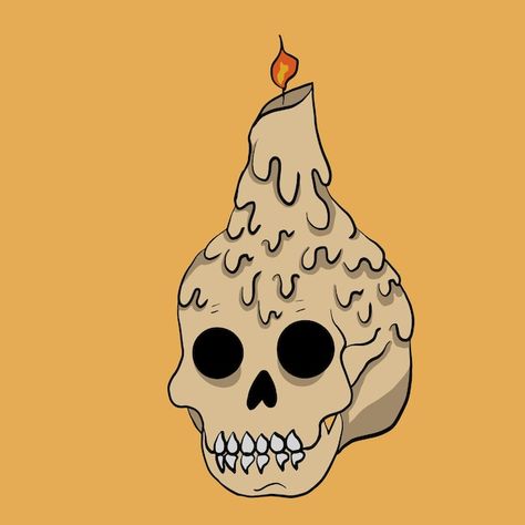 Cute Sketching, Candle Illustration, Orange Illustration, Background Orange, Halloween Quilt, Skull Candle, Halloween Quilts, Halloween Cute, Illustration Background