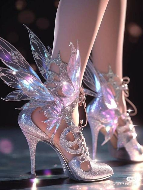 Fantasy Heels, Fairy Shoe, Fairy Heels, Magic Shoes, Carpet Outfits, Fairy Shoes, Fancy Heels, Cute Shoes Heels, Red Carpet Outfits