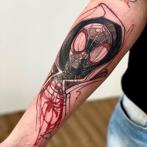 Marvel Tattoo Sleeve, Comic Book Tattoo, Spiderman Tattoo, Zelda Tattoo, Nerd Tattoo, Samurai Tattoo Design, Comic Tattoo, Marvel Tattoos, Geek Tattoo