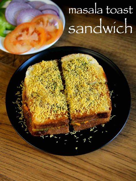 masala toast recipe | mumbai masala toast sandwich recipe Potato Masala Recipe, Masala Toast, Toasted Sandwich Recipes, Hebbars Kitchen, Hebbar's Kitchen, Easy Sandwich Recipes, Idli Recipe, Soup Appetizers, Fried Fish Recipes