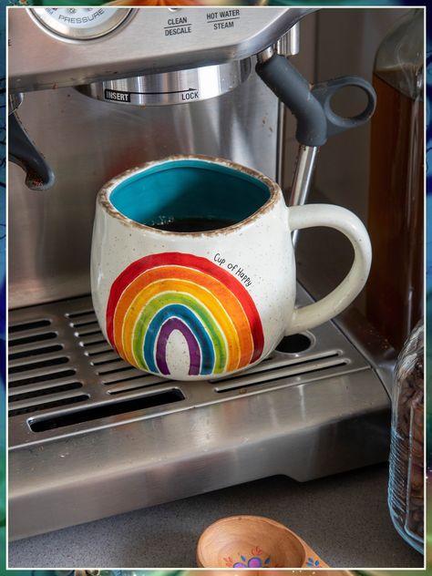 Looking for the perfect coffee mugs to elevate your morning brew experience? Look no further! Explore a curated selection of stylish and functional coffee mugs that are sure to make your mornings even better. Whether you prefer a classic design or something more unique, we've got you covered. Start your day off right with the perfect coffee mug! Rainbow Ceramic Mug, Rainbow Mug Design, Rainbow Pottery Painting Ideas, Pottery Painting Rainbow, Paint Your Own Pottery Ideas Mug Coffee Cups, Hand Painted Ceramic Mugs, Paint Your Own Pottery Ideas, Pottery Rainbow, Rainbow Pottery