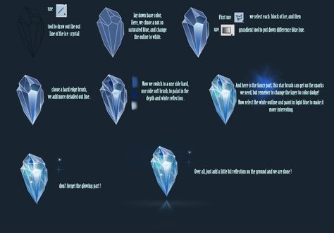 How to draw Ice by jiuge on DeviantArt Crystal Tutorial, Ice Drawing, Ice Art, Coloring Tutorial, Digital Painting Tutorials, Poses References, Digital Art Tutorial, Colored Pencil, Art Tips