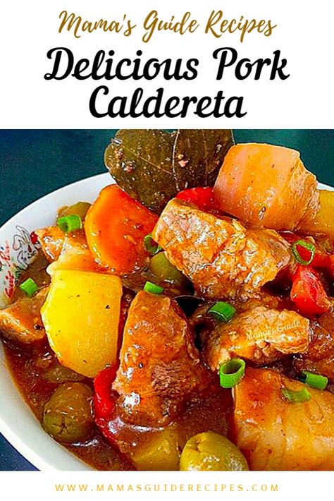 Pork Kaldereta Recipe, Pork Caldereta Recipe, Pork Caldereta, Pork Afritada Recipe, Siomai Recipe, Kaldereta Recipe, Embutido Recipe, Caldereta Recipe, Garlic Crostini