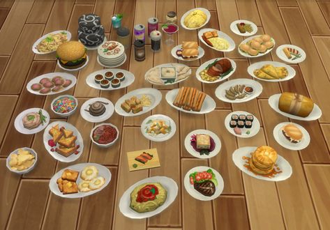 Mod The Sims - (WIP) A.I. Upscaled Food Table Plates, Sims Stories, Sims 4 Studio, Food Texture, Free Sims, Sims 4 Teen, Sims 4 Toddler, Sims Community, Sims 4 Game