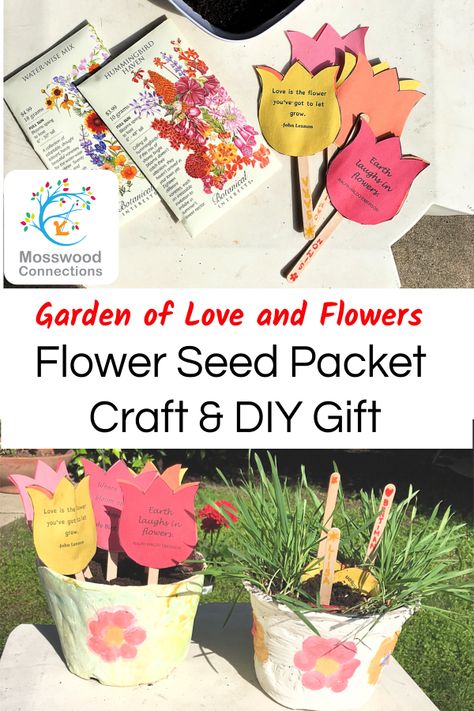 Make a flower seed packet craft and explore plant science! Mother’s Day Flower Seeds, Seed Gifts, Make Paper Roses, Flower Seed Gifts, Flower Seed Packets, Seed Craft, Mothers Day Plants, Nature Camp, Diy Marker