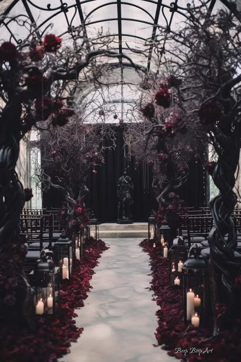 Mafia Wedding Theme, Mafia Wedding Aesthetic, Gothic Forest Wedding, Mafia Wedding, Dark Red Wedding, Gothic Wedding Ideas, Dark Romantic Wedding, Gothic Wedding Theme, Vampire Wedding