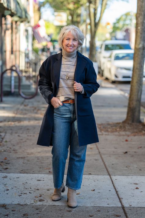 Chic Fall Outfit for a Cold Day - Dressed for My Day Kay Harms Fashion, Grandma Outfit Ideas, Chic Fall Outfit, Grandma Clothes, Dressed For My Day, Simple Fall Outfits, Navy Coat, Chic Fall Outfits, Build A Wardrobe