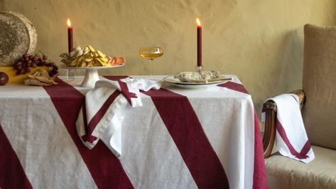 25 best tablecloths to top off your summer lunch with | House & Garden Turner Pocock, Spring Lunch, Gingham Tablecloth, Striped Tablecloths, Summer Dining, Summer Lunch, Beautiful Table Settings, Cool Tables, Crystal Champagne