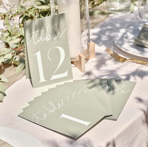 Wedding Table Signage, Green Wedding Decorations, Wedding Decorations On A Budget, Wedding Table Number Cards, Signing Table Wedding, Sage Wedding, Budget Friendly Wedding, Outdoor Wedding Photos, Sage Green Wedding