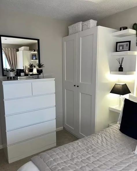 Grimo Ikea, Mini Bedroom Ideas, Ikea Aesthetic, Lack Wall Shelf, Mini Bedroom, Wall Shelf Unit, Box Room, Ikea Bedroom, Dekorasi Kamar Tidur