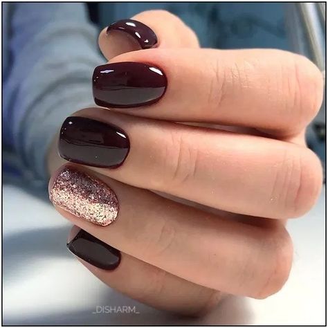 Accent Nail Designs, Mauve Nails, Squoval Nails, Short Square Nails, Burgundy Nails, Fall Nail Art, Rainbow Nails, Oval Nails, Dipped Nails