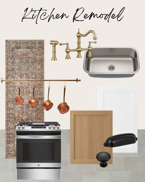 Affordable Ikea kitchen remodel. Two-tone kitchen. Vedhamn and Axstad doors. Black hardware. Vintage brass faucet. Brass pot rail. Vedhamn Kitchen Ikea, Brass Pot Rail, Ikea Kitchen Remodel, Kitchen Ikea, Brass Pot, Two Tone Kitchen, Brass Faucet, Ikea Kitchen, Slide In