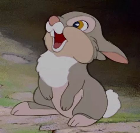 Thumper is the deuteragonist in Disney's 1942 animated feature film, Bambi. He is a rabbit known and named for his habit of thumping his left hind foot. Thumper is a young, comical rabbit and is also a well-known inhabitant of the forest. Despite being mistaken for a female by viewers, he is actually male. He was the first and closest friend of Prince Bambi, whom he sees as great potential for amazing things; taking the young fawn "under his wings" and teaching him the ways of the forest, to... Thumper Disney, Minimalist Wallpaper Phone, Miss Bunny, Bambi And Thumper, Bambi Disney, Disney Wiki, Disney Cartoon Characters, Twisted Disney, Disney Images