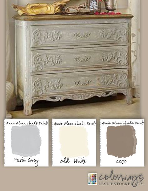 Annie Sloan Chalk Paint Colors, Style Dresser, Chalk Paint Colors, Shabby Chic Dresser, Annie Sloan Paints, Paint Swatches, Furniture Rehab, Distressed Furniture, Chalk Paint Furniture