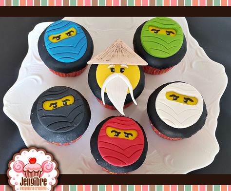 Lego Ninjago Cupcakes, Ninjago Cupcakes, Ninja Cupcakes, Decorative Cupcakes, Ninjago Spinjitzu, Lego Cupcakes, Ninja Cake, Ninjago Cakes, Ninjago Birthday Party