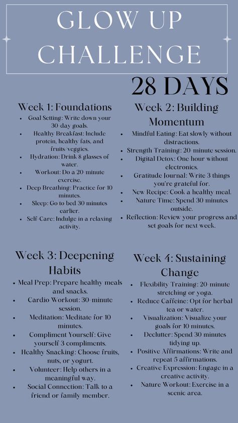 One Month Self Improvement Challenge, October Self Growth Challenge, 3 Months Challenge Life, New Month Challenge, 28 Day Glow Up Challenge, 25 Day Glow Up Challenge, 1 Month Challenge Life, 30 Day Spiritual Growth Challenge, Glow Up In A Month Challenge