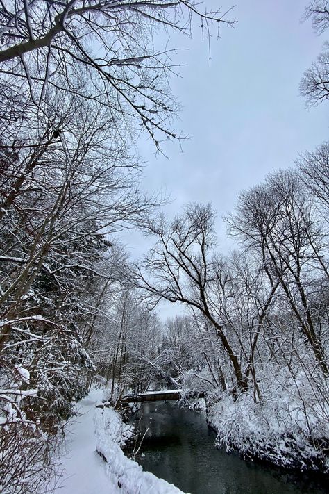 A winter walk in Toronto's Sunnybrook Park. #Toronto #winter #Ontario Ontario Aesthetic, Wlw Christmas, Toronto In Winter, Snowy Vibes, Toronto Snow, Ontario Winter, Toronto Winter, Ontario Photography, Snow Aesthetic