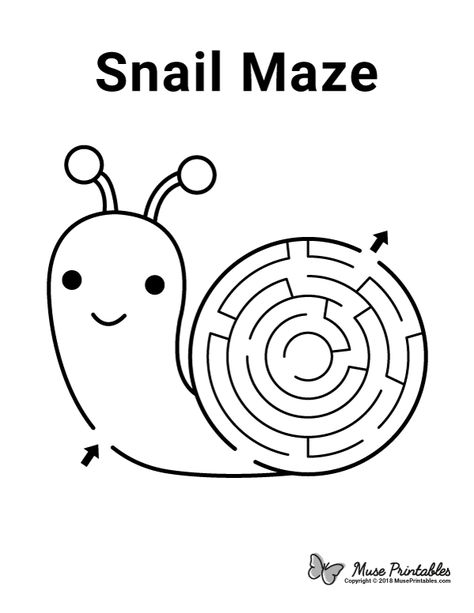 Free printable snail maze. Download it at https://museprintables.com/download/maze/snail/ Snail Printable, Snails Preschool, Bible Activity Sheets, Snail And The Whale, Maze Activity, Preschool Activities At Home, Snail Craft, Maze Worksheet, Printable Mazes