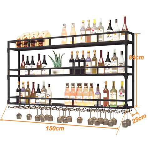 GWLQRTXV Oversized Wall Wine Rack 150 cm with LED Light with Glass Holder Metal Bottle Holder with Lighting Modern for Kitchen Beer Bar Cocktail Bar Bars Bistros Pubs Golden : Amazon.de: Home & Kitchen Wall Wine Rack, Metal Bottle, Lighting Modern, Glass Holder, Beer Bar, Cocktail Bar, Bottle Holder, Wine Rack, Led Light