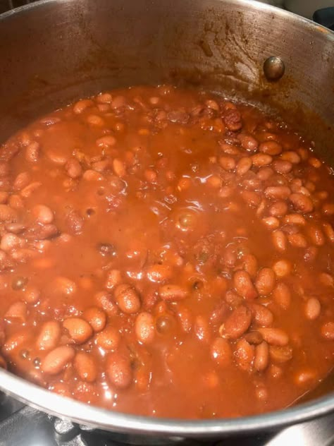 Traditional Texas Ranch Beans Texas Ranch Style Beans Recipe, Texas Bbq Beans, Ranch Beans Recipe Simple, Homemade Ranch Style Beans, Ranch Beans Crockpot, Ranch Style Beans Recipe Ground Beef, Texas Beans, Ranch Beans Recipe, Bbq Beans Recipe