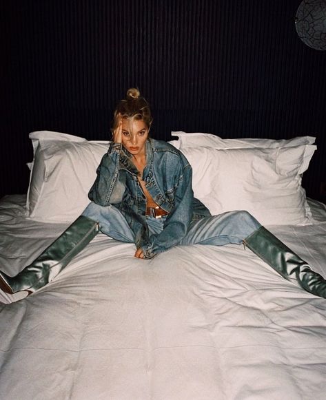 GRLFRND on Instagram: “denim on denim on denim ⚡️ @hoskelsa” Watch Icon, Elsa Hosk, Instagram